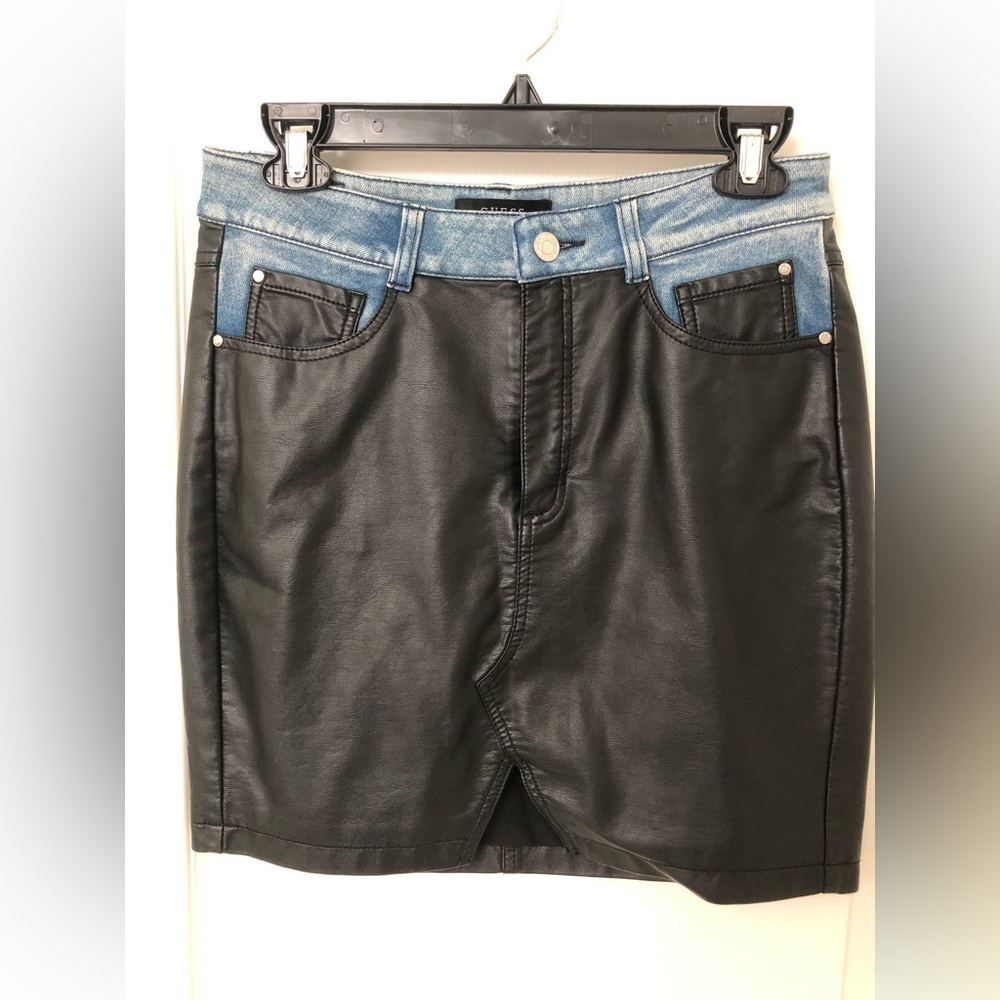Guess Leather Jean Skirt LIKE NEW
